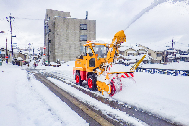 ロータリー除雪作業